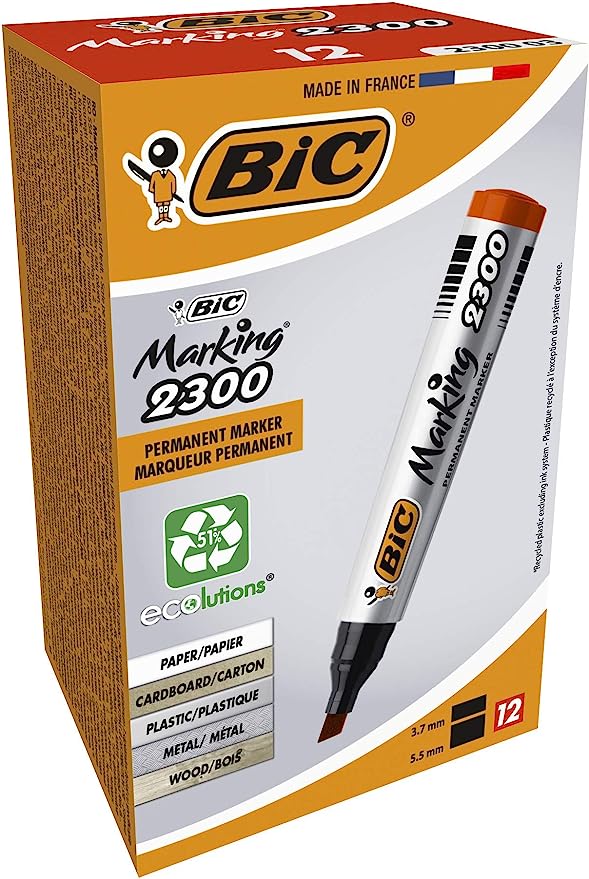 BIC 2300 PERMANENT MARKER RED BROAD